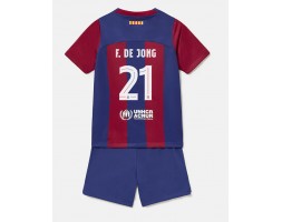 Barcelona Frenkie de Jong #21 kläder Barn 2023-24 Hemmatröja Kortärmad (+ korta byxor)